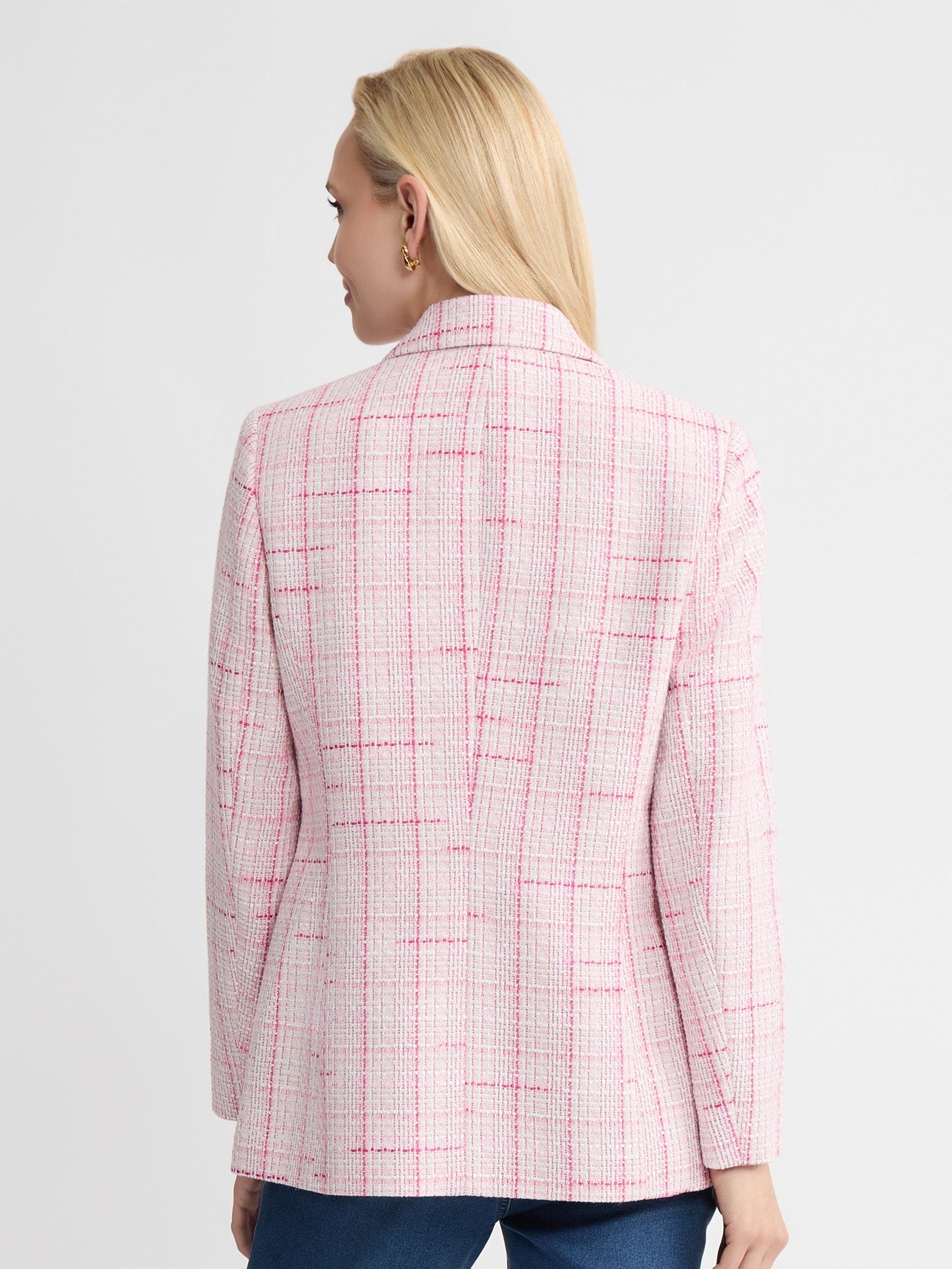Notch Collar Jacket, Tweed Knit
