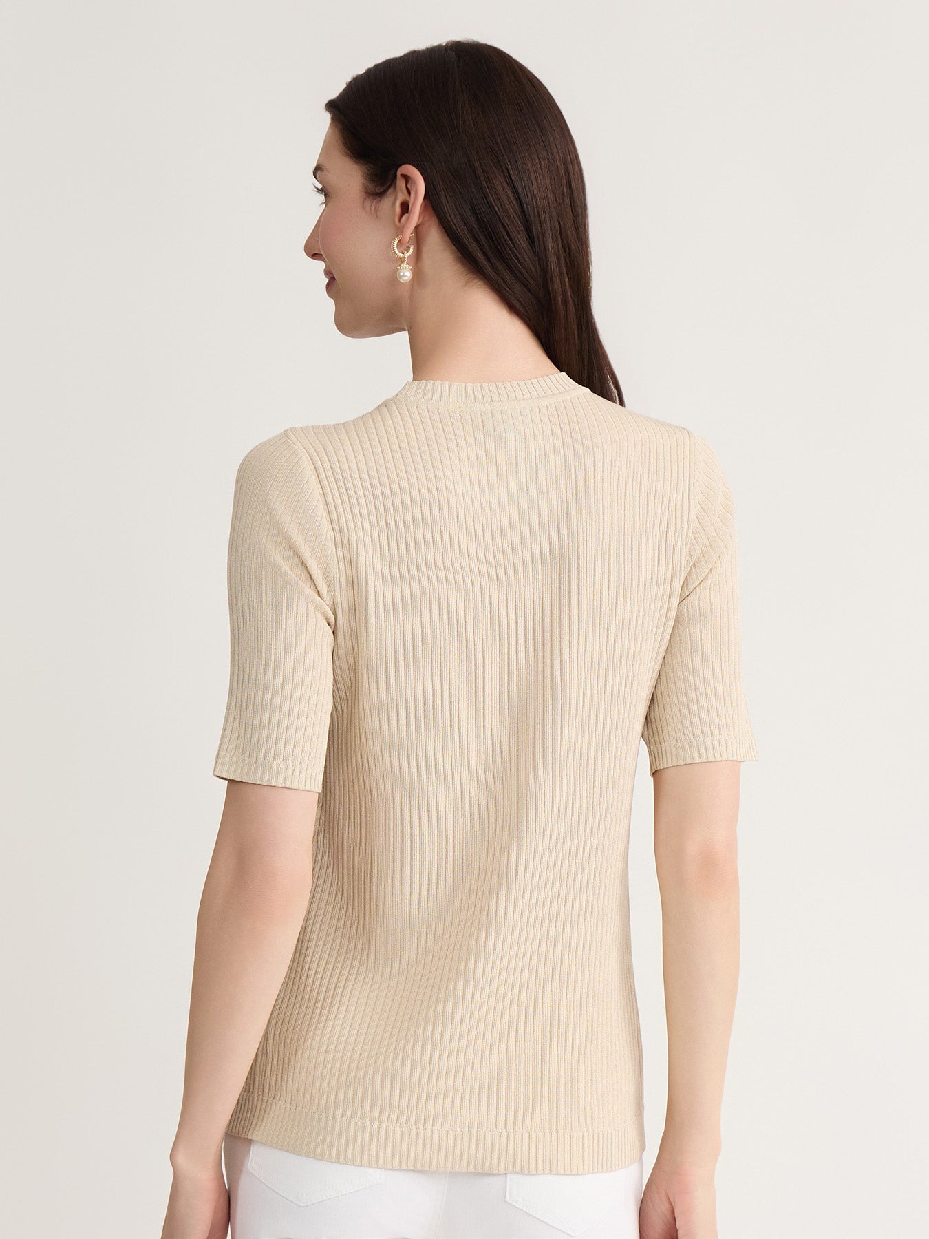 Sutton Tee Shirt, Ribbed Knit