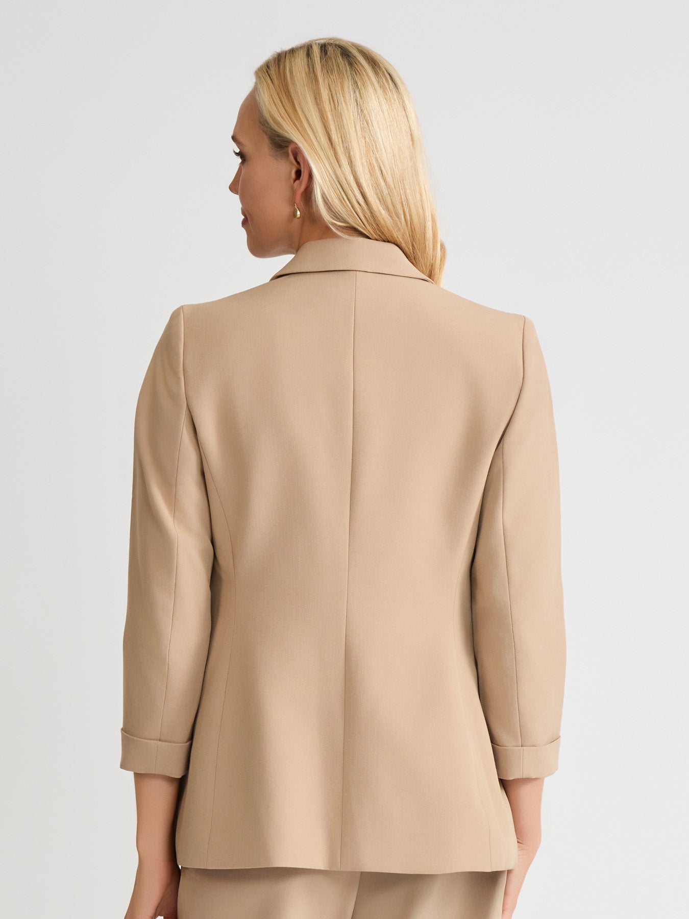 Notch Collar Rolled Cuff Bi-Stretch Blazer
