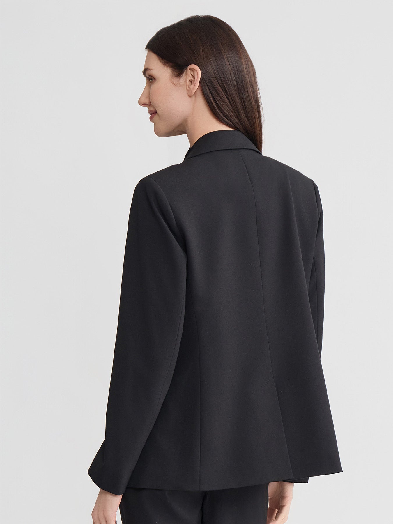 Single-Button Blazer, Polished Bi-Stretch