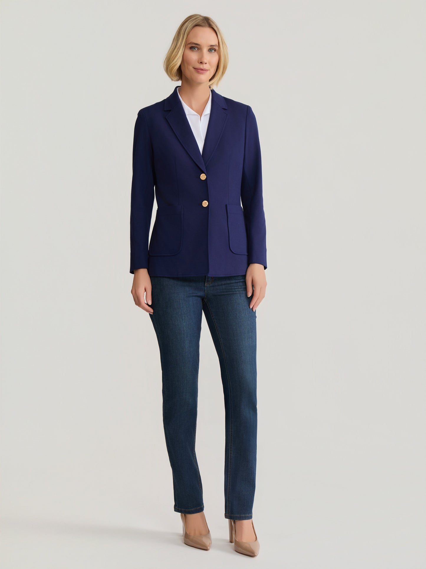 Two Button Notch Collar Jacket, Modern Compression