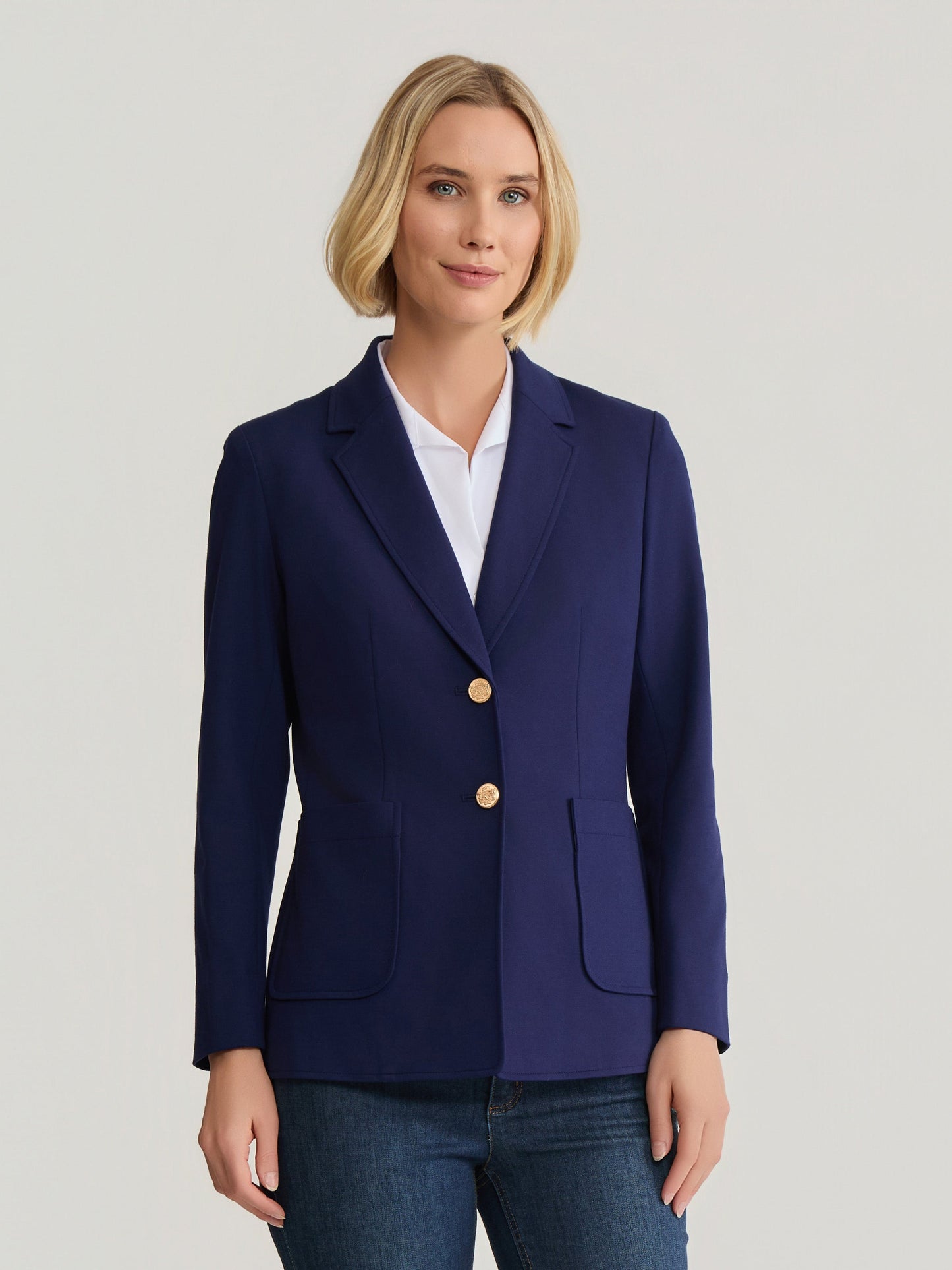 Two Button Notch Collar Jacket, Modern Compression