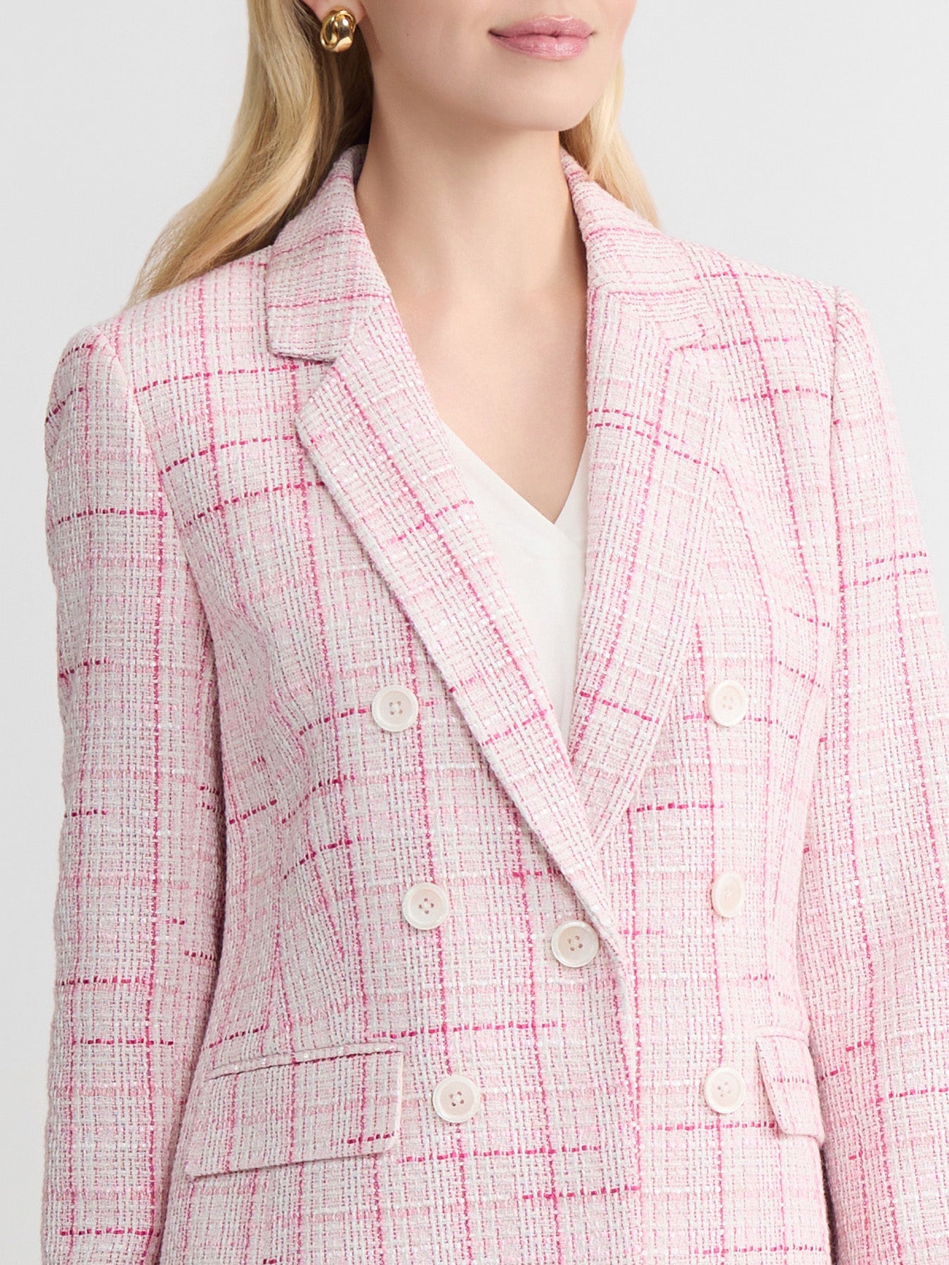 Notch Collar Jacket, Tweed Knit