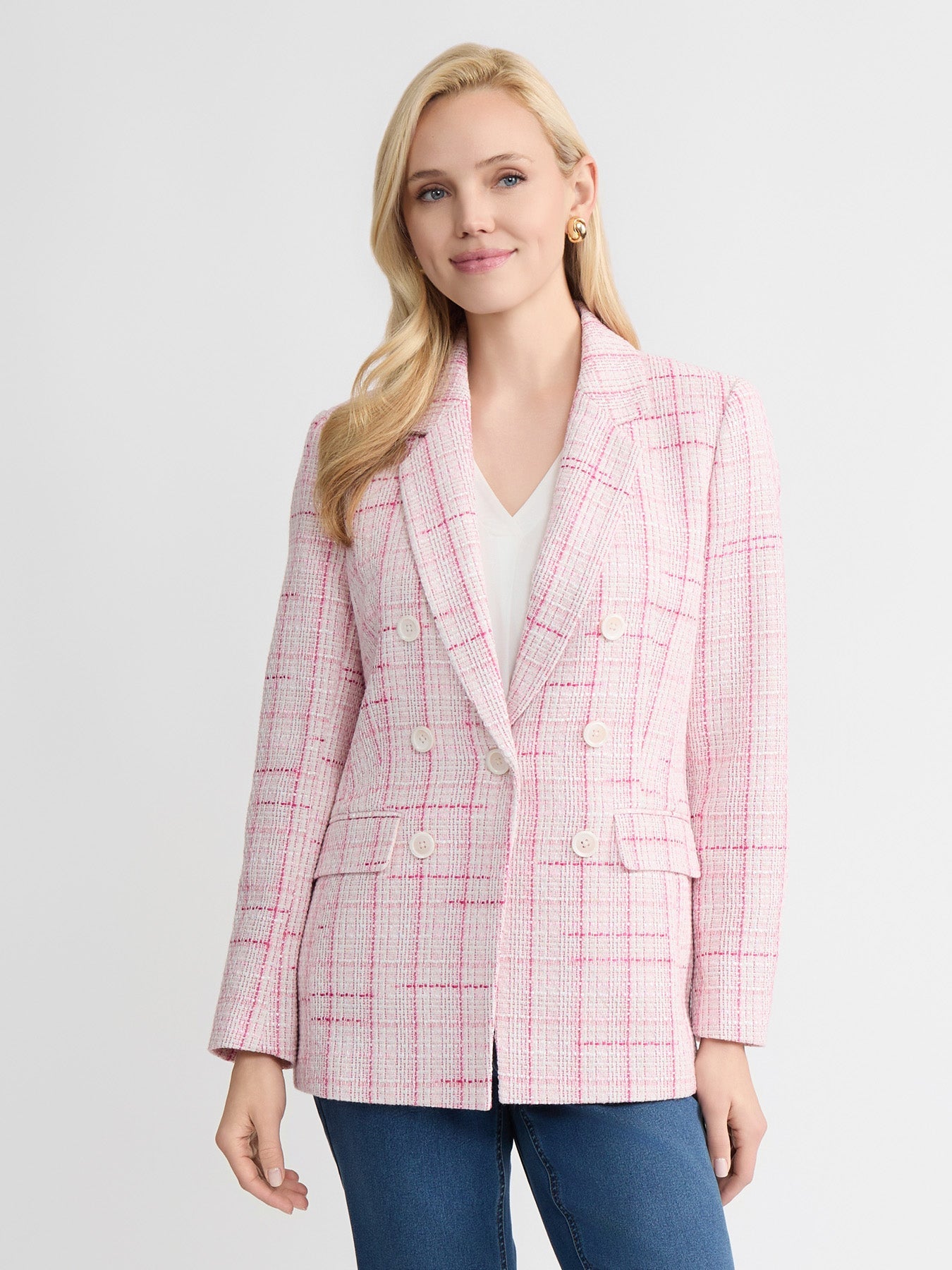 Notch Collar Jacket, Tweed Knit