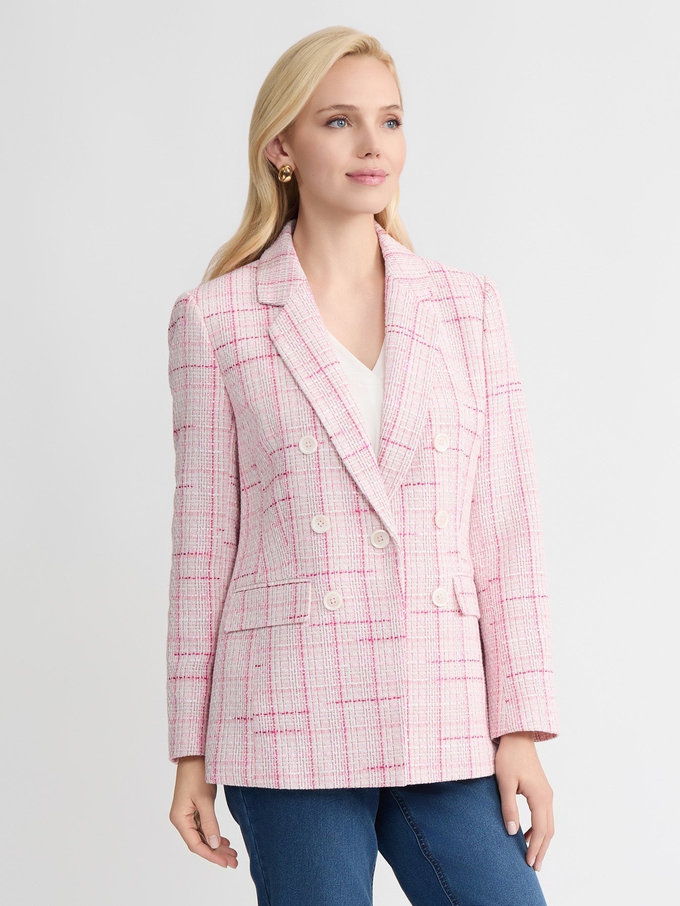 Notch Collar Jacket, Tweed Knit