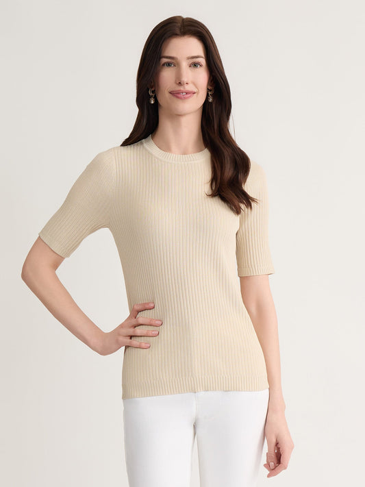 Sutton Tee Shirt, Ribbed Knit