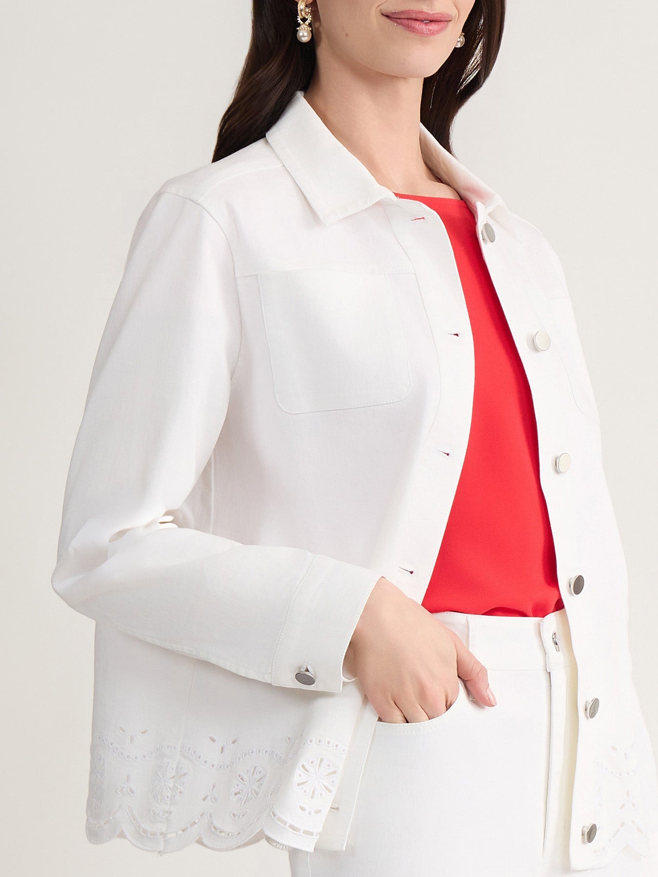 Embroidered Denim Shirt Jacket