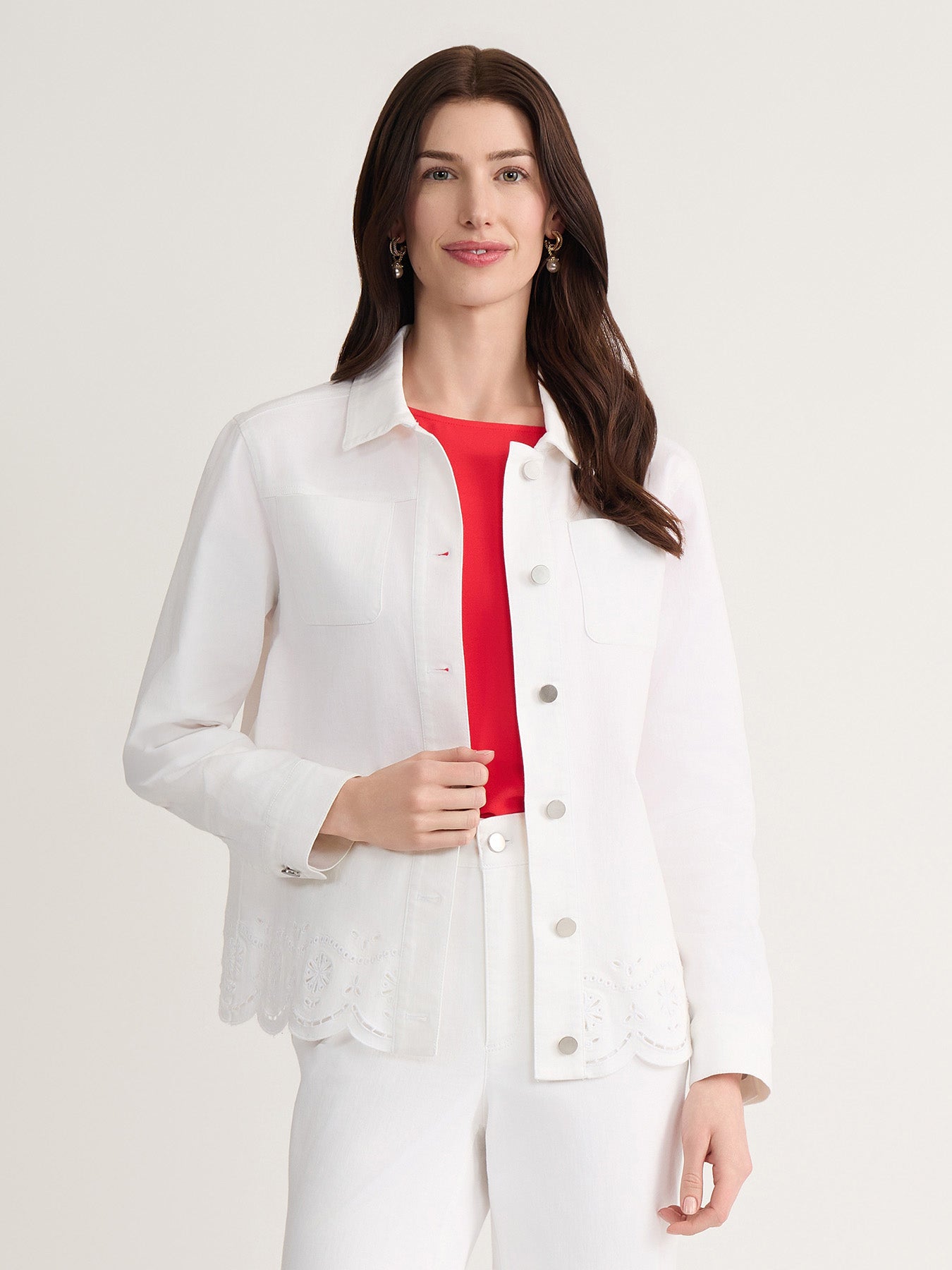 Embroidered Denim Shirt Jacket