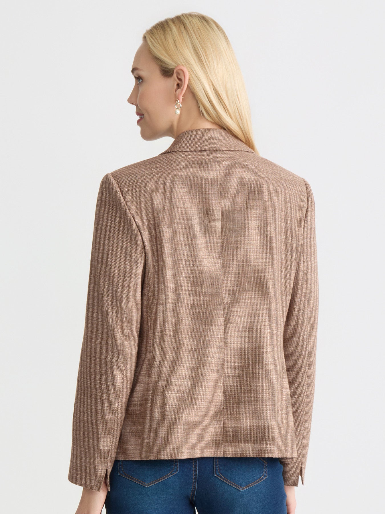 Faux Double Breasted Jacket, Basket Weave